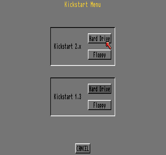 Amiga 3000 Kickmenu